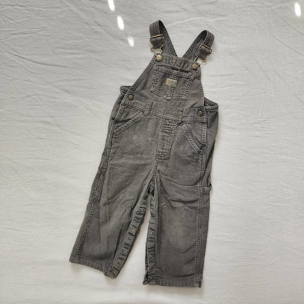 Retro Olive Corduroy Overalls 2t